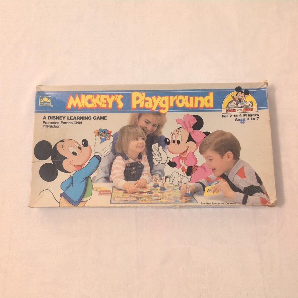 Vintage 1988 Mickey's Playground A Disney Learning Boardgame *Incomplete